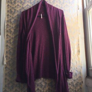 Free People Snap Close Purple Cardigan -  Size S